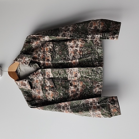 Vintage Naf Naf Floral Cottagecore Printed Cotton Denim Jacket - Picture 1 of 8